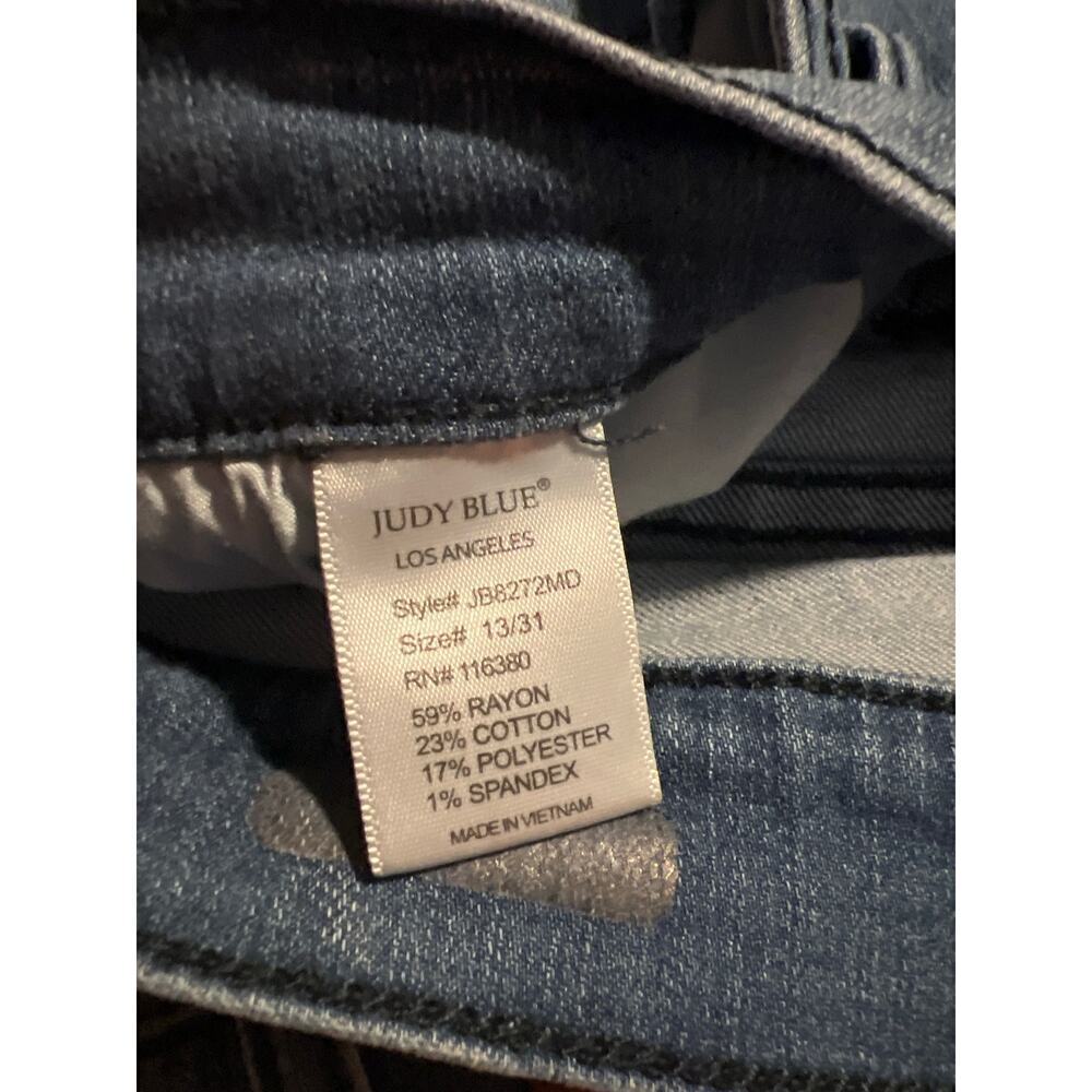 Judy Blue Skinny Fit Raw Ankle Hem Jeans Style JB8272MD Sz 13/31 RN 116380 - Picture 10 of 10